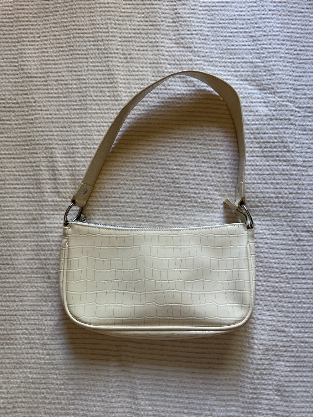 Women’s Cream Croc-Embossed Shoulder Bag from H&M